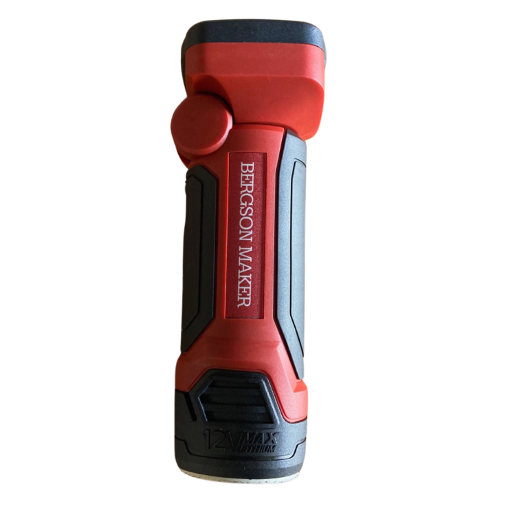 Lampe torche LED 12V Bergson Maker rouge et noir.